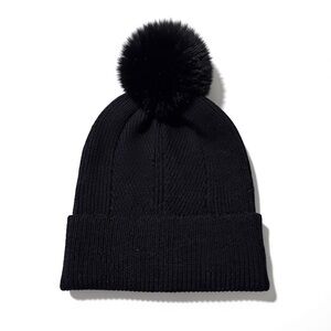 NWT On 34th Women’s Multi Stitch Faux Fur‎ Pom Pom Beanie